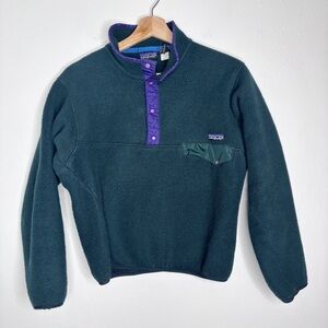 Vintage Patagonia 90’s Green Snap T Synchilla Pullover Fleece XS Style 25530